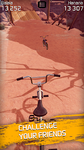 : A BMX bike performing a trick in the game Touchgrind BMX 2.