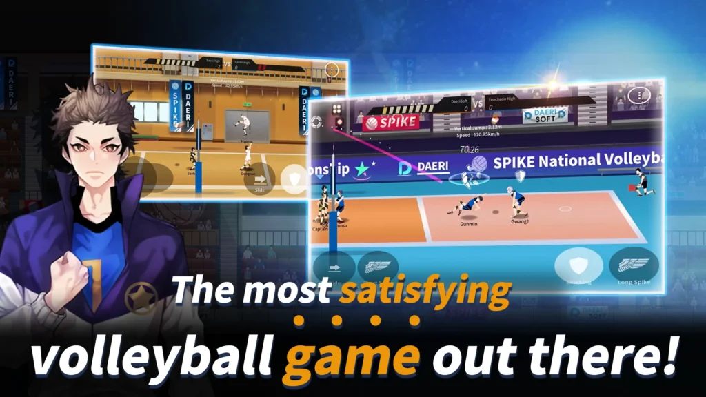 The Spike Mod APK  Realistic volleyball game action with customizable characters and teams