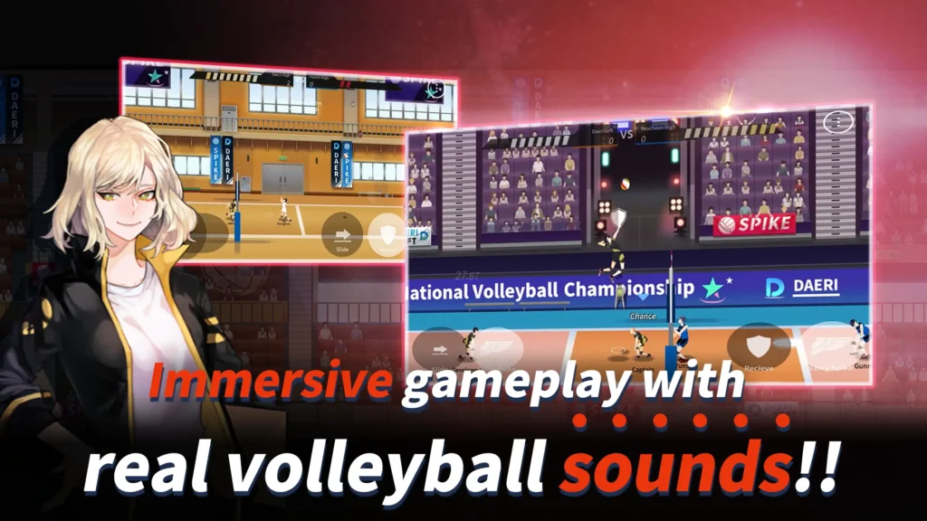  Realistic volleyball game action with customizable characters and teams