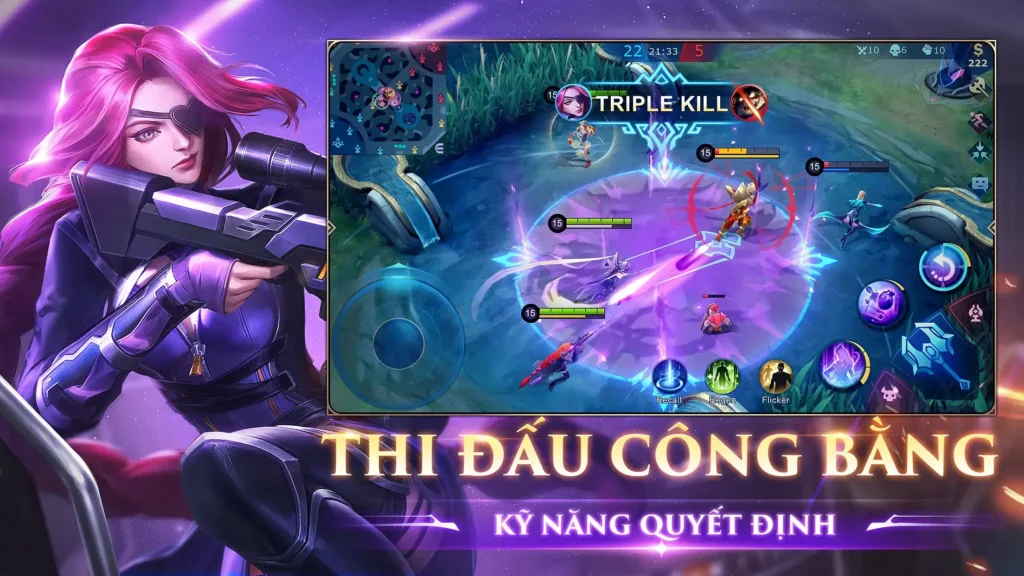 A thrilling 5v5 battle in Mobile Legends: Bang Bang, showcasing various heroes in action on a vibrant battlefield.