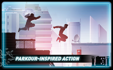  Vector Classic parkour action game showcasing a runner performing a vault over an obstacle in a dystopian cityscape.