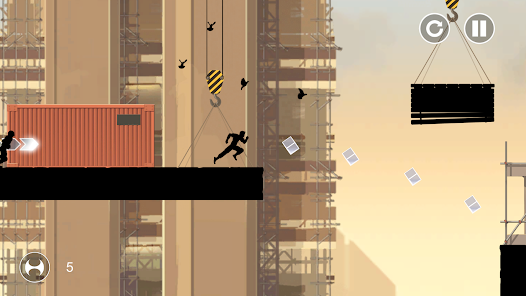  Vector Classic parkour action game showcasing a runner performing a vault over an obstacle in a dystopian cityscape.